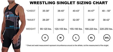 wrestling singlets size chart